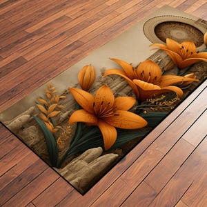 Midwestern Lilies Yoga Mat - Personalized Gym Mat for Her - Custom Exercise Mat for Pilates, Yoga and Any Workout - Gift for Girlfriend