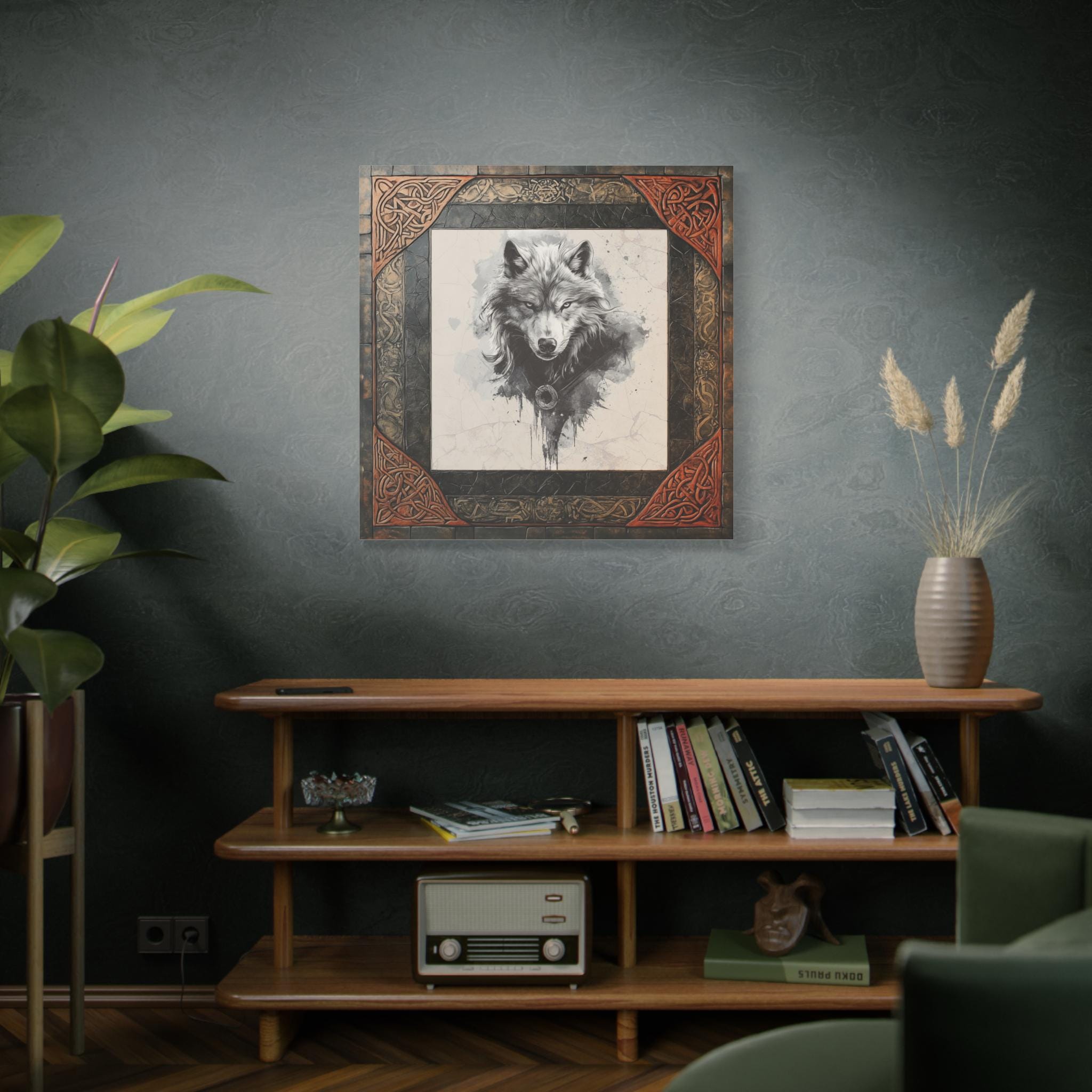 Viking Celtic Wolf Wall Canvas Art