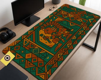 Aztec Desk Mat: XL Gaming Mouse Pad, Boho Southwest Decor