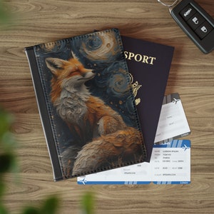 Celestial Fox Passport Book, Fox Passport Cover, Passinhaber, Passhülle, Passport Brieftasche, Passhalter aus Kunstleder