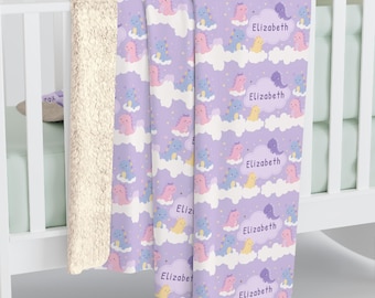 Personalisierte Kawaii Dragon Sherpa Decke