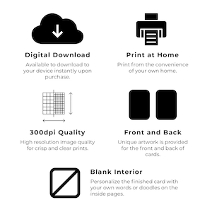 Red Spider Lilies Floral Birthday Card - Instant Download Card - Print