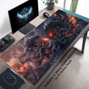 Gaming Desk Mat Mousepad XL Mouse Pad,   Playmat Fantasy Monster, Oversized Mousemat, Extended Desk Pad, Extra Large Deskpad