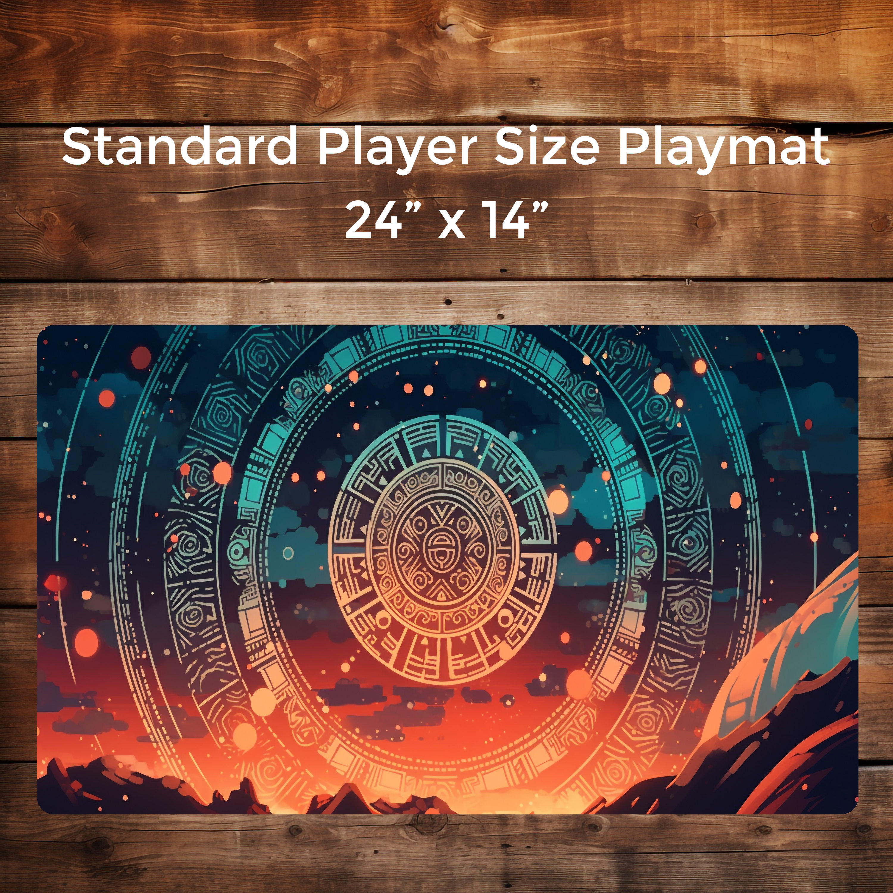 Aztec Starwheel Custom Tabletop Gaming Playmat – 24" x 14"
