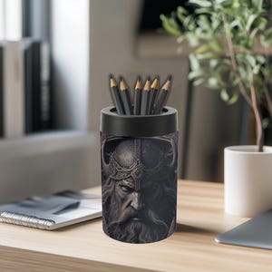 Viking Pencil Holder - Desk Organizer - Desk Pen Holder - Norse Mythological Pencil Cup - Gift for Boyfriend - Gift for Son