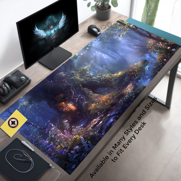 Purple Forest Glow Playmat or Desk Pad