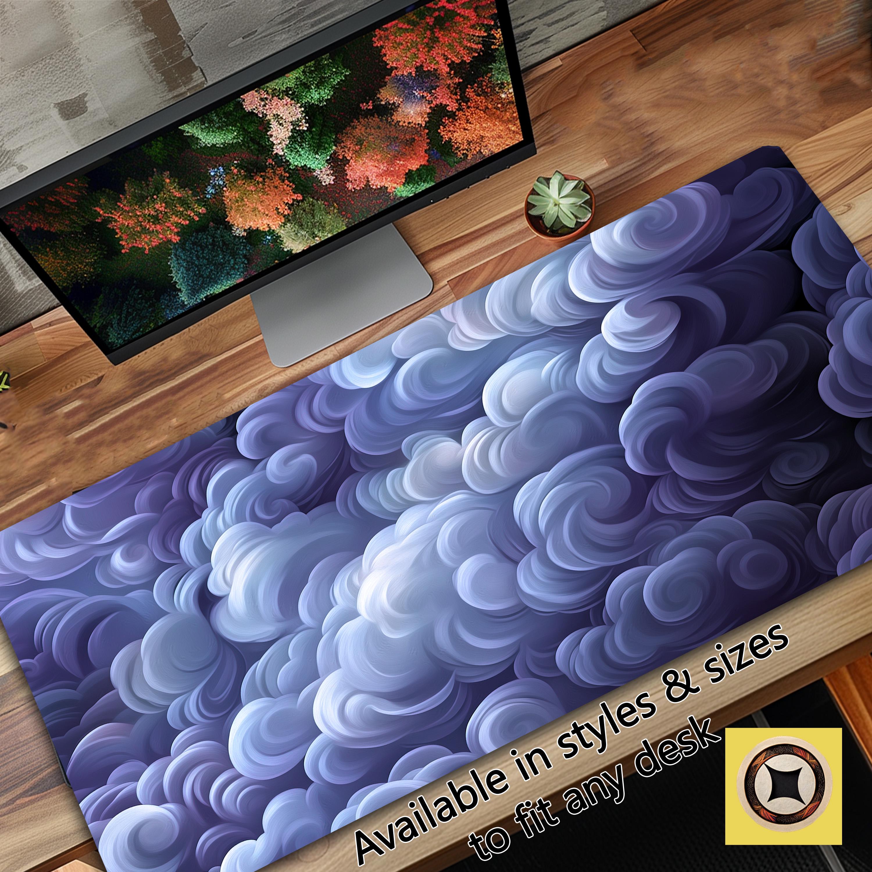 Kawaii Cute Purple Clouds Deskmat Mousepad XL XXL Big Desk Pad Mouse ...