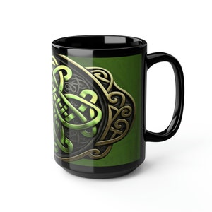 Celtic Coffee Mug, 15oz, Black Coffee Cup, Celtic Tea Cup, Celt Coffee Mug image 4