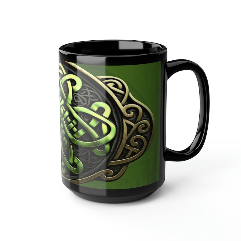 Celtic Coffee Mug, 15oz, Black Coffee Cup, Celtic Tea Cup, Celt Coffee Mug image 4