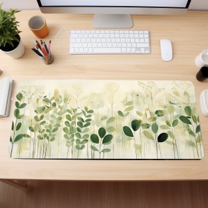 Boho Green Plants Desk Mat Mouse Pad