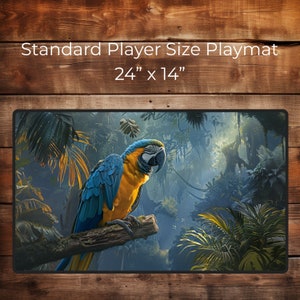 Percha del Centinela de la Jungla - Tapete de juego TCG para PC o jugadores de mesa - Tapete de juego de rol - Regalos para jugadores - Tapete de juego de pájaro - Tapete de juego de guacamayo