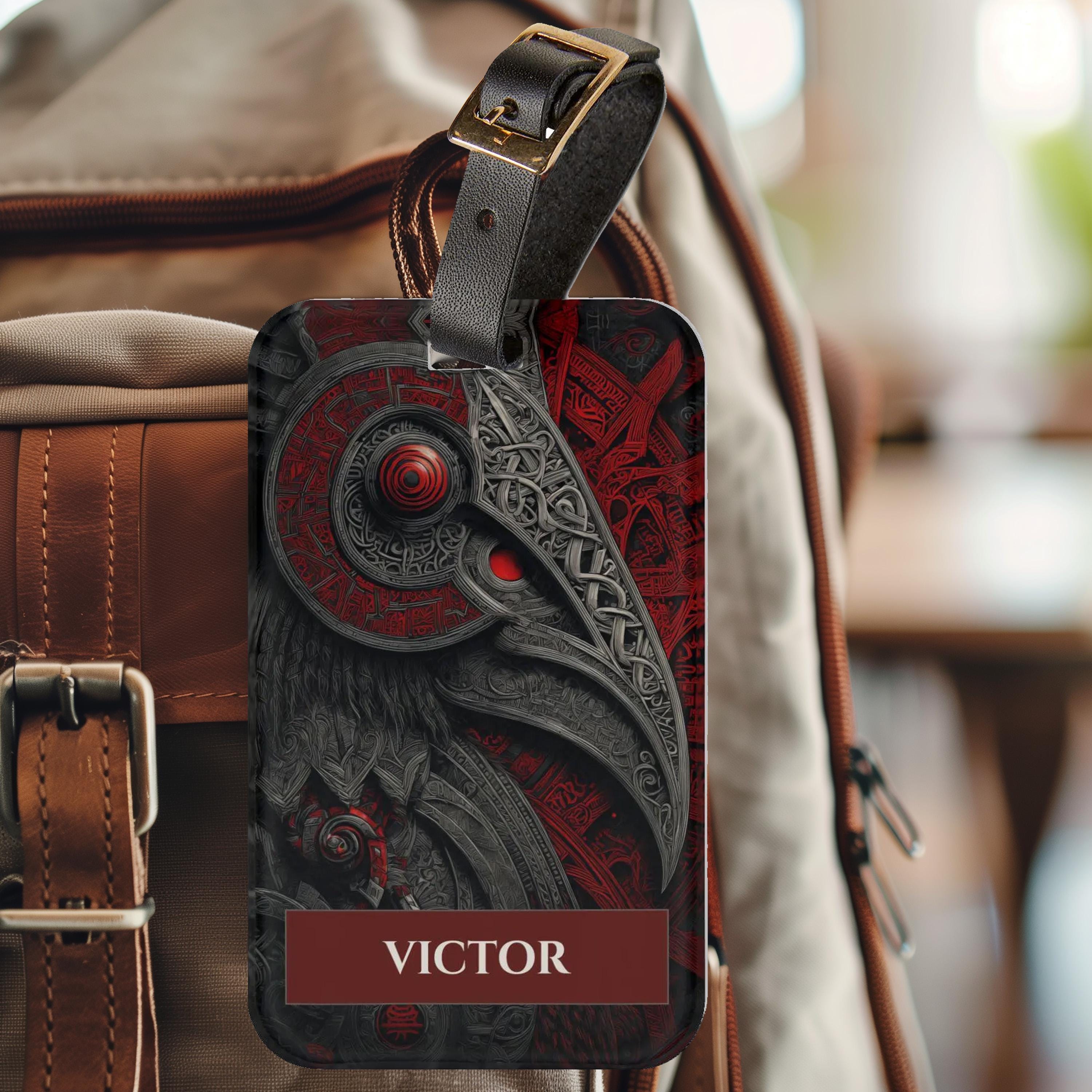 Personalized Viking Raven Bag Tag