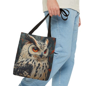 Stunning Owl Tote Bag - Owl Travel Tote - Owl Shopping Tote - Owl Gifts - Reusable Grocery Bag - Shoulder Bag - Gift for Her