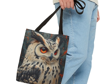 Stunning Owl Tote Bag - Owl Travel Tote - Owl Shopping Tote - Owl Gifts - Reusable Grocery Bag - Shoulder Bag - Gift for Her