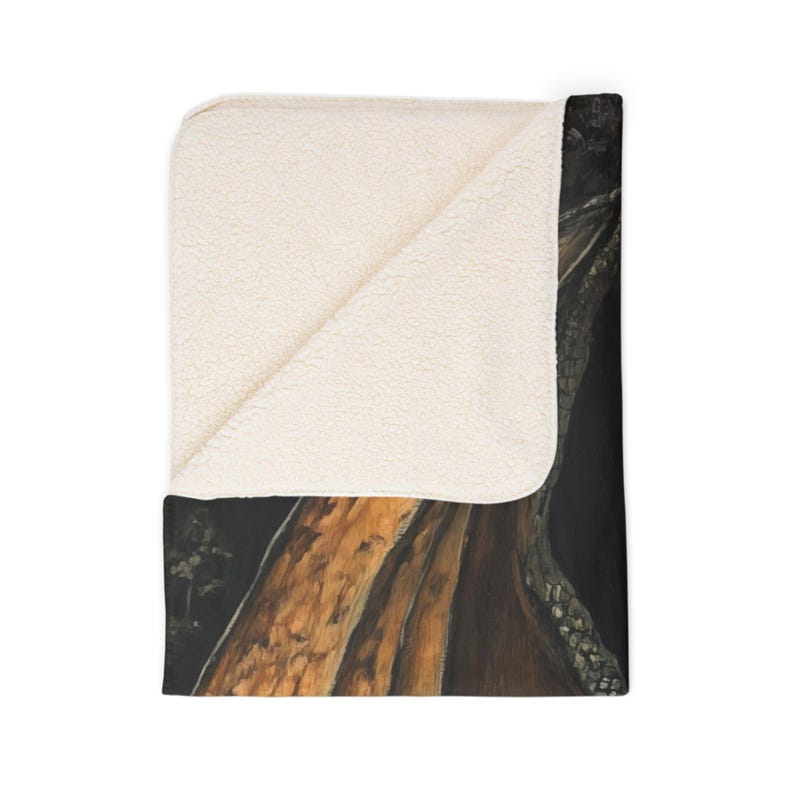 Coperta in pile morbido con drago della foresta medievale - Coperta full size, grande coperta da tiro, coperta da giocatore fantasy, regali DND, regali TCG immagine 6