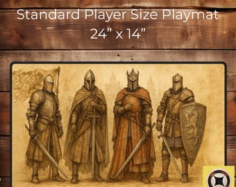 Medieval Knights Playmat TCG - Medieval Art Desk Mat Mousepad XL - Game Table Decor - Medieval Desk Decor - Gamer Mouse Pad Gift