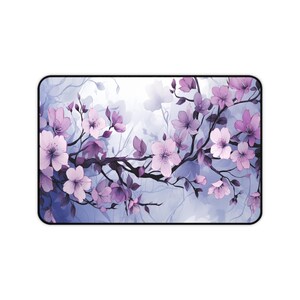 Pastel Blue and Purple Sakura Desk Mat Mousepad XL, Gaming Mouse Pad, Gift for Wife, Gift for Girlfriend, Gift for Gamer Girl, Cute Desk Pad bild 5