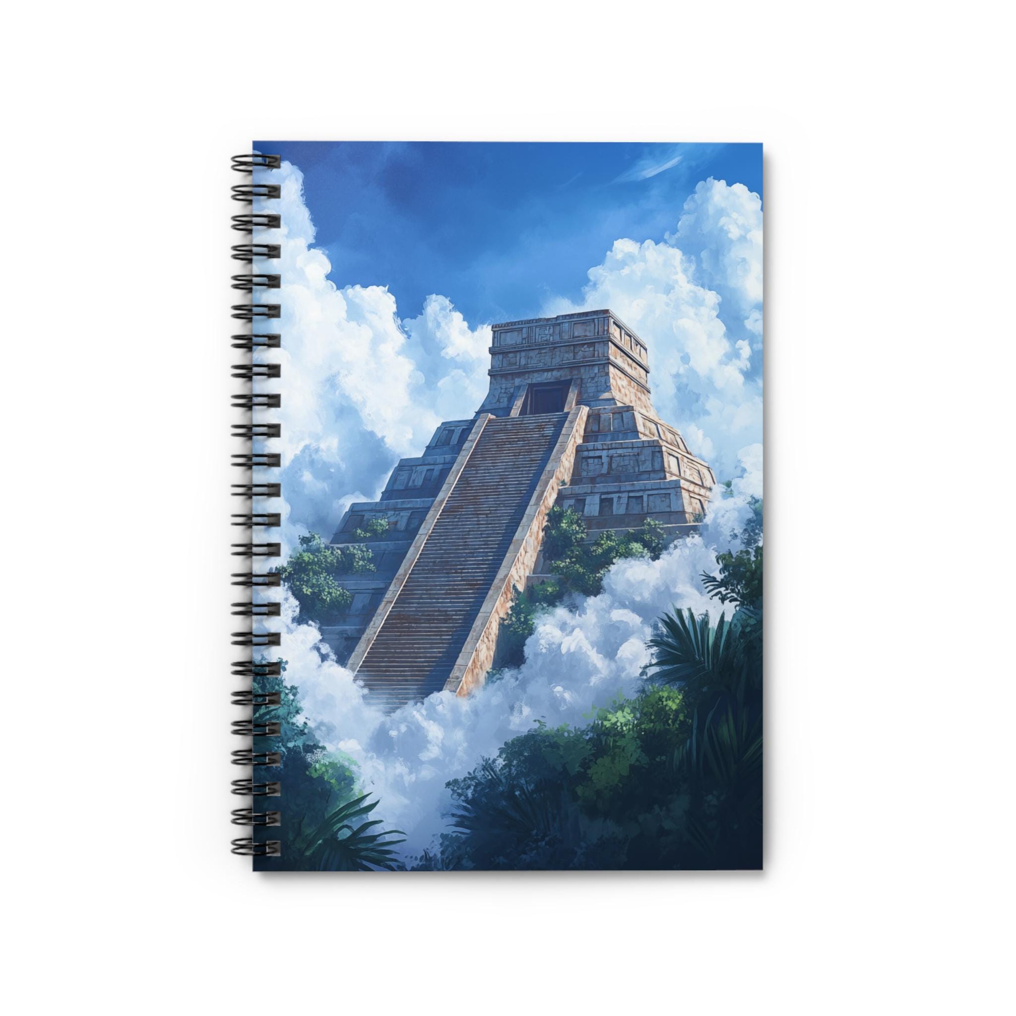 Anime Aztec Pyramid Cloud Spiral Notebook