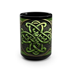 Celtic Coffee Mug, 15oz, Black Coffee Cup, Celtic Tea Cup, Celt Coffee Mug image 2
