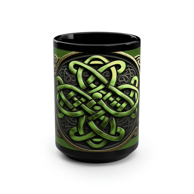 Celtic Coffee Mug, 15oz, Black Coffee Cup, Celtic Tea Cup, Celt Coffee Mug image 2