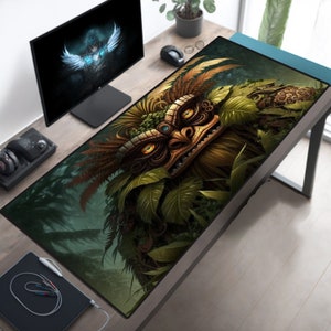 Gaming Mousepad XL, Fantasy Deskpad, Monster Deskmat, Island Monster Mat, Gaming Desk Mat, Gamer Desk Pad, XXL Mouse Pad