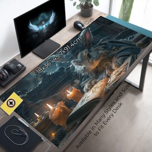 Arcane Scholar Rabbit - Tapis de jeu personnalisé pour les joueurs de table, les joueurs de cartes à collectionner - Cadeau pour gamer, TCG, CCG, RPG cadeaux