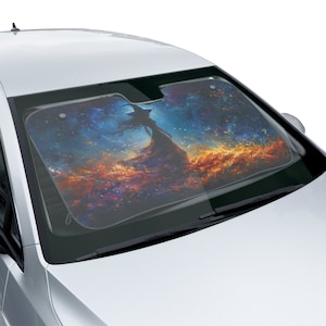 Celestial Witch Car Sun Shade, Witchy Car Accessory, Witch Windshield Cover, Witch Car Shade