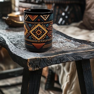 Aztec Coffee Mug, Aztec Mug, Aztec Cup, 15oz Coffee Mug, Gift for Mom, Gift for Her, Aztec Textile Pattern, Aztec Pattern Mug