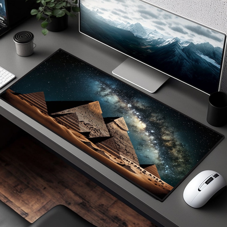 Giza Pyramids Gaming Desk Mat Egypt Desk Pad Pyramid Etsy