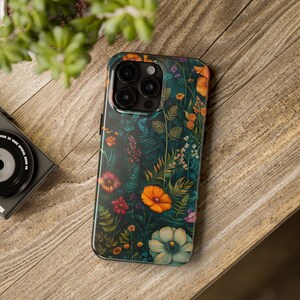 Cute Smartphone Case for iPhone Models, iPhone Tough Case, Cottagecore iPhone Protector, Green iPhone Case
