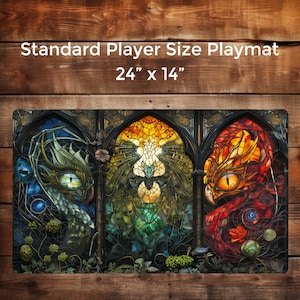 Feathered Serpents - 24x14&quot; Custom TCG Playmat for DND or Other Card Gaming, Table Top Game Play Mat