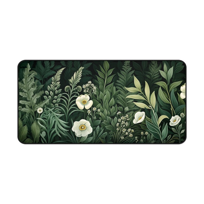 Cottagecore Playmat , Botanical Mouse Pad, Plant Mousepad, Cottage Core Deskmat, Green Desk Mat, Flower Mousemat, Cute Desk Decor image 9