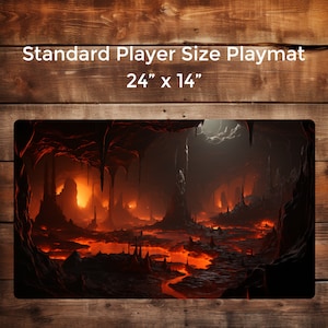 Illuminated Helldepths - 24&quot;X14&quot; Standard Sized   Playmat   Playmat Adult, Card Play Mat, Game Table Top Mat, Playmat