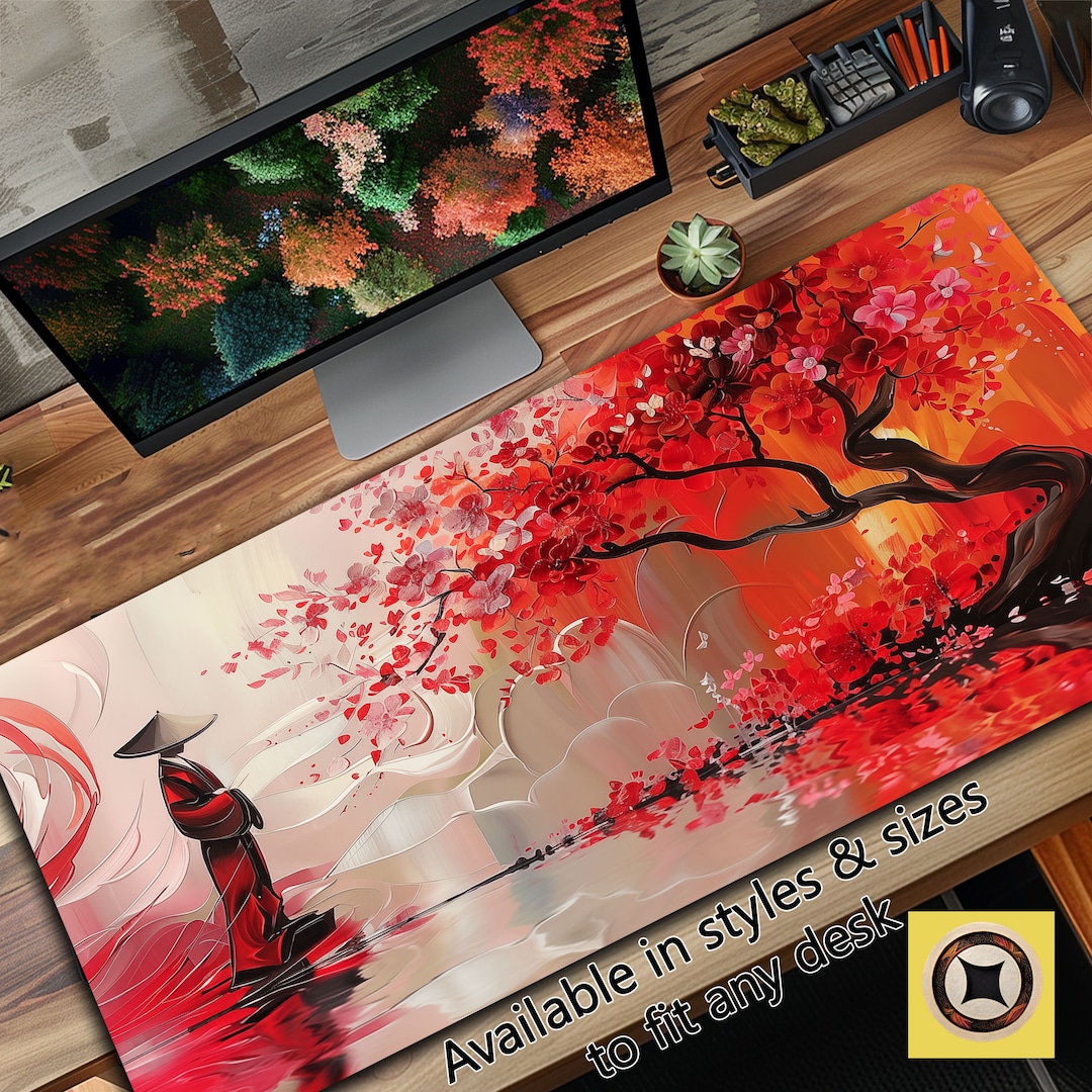Dreamy Japanese Serenity, Aesthetic Desk Mat, Japan Desk Decor, Asian ...