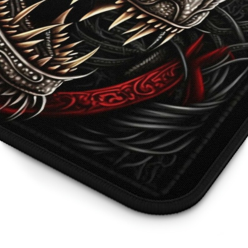 Gothic Dragon Desk Medieval Decor Dragon Desk Mat Draco Desk Pad Gothic Mousepad XL Goth Mouse Pad XXL Dragon Mouse Pad Horror Aesthetic image 3