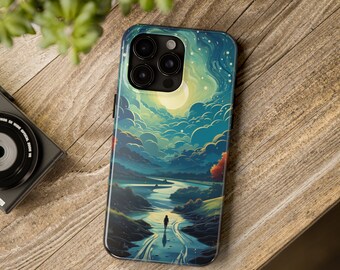Wandering into the Lovely Night iPhone Tough Case with Polycarbonate Shell and Rubber Liner for iPhone 7 and Above