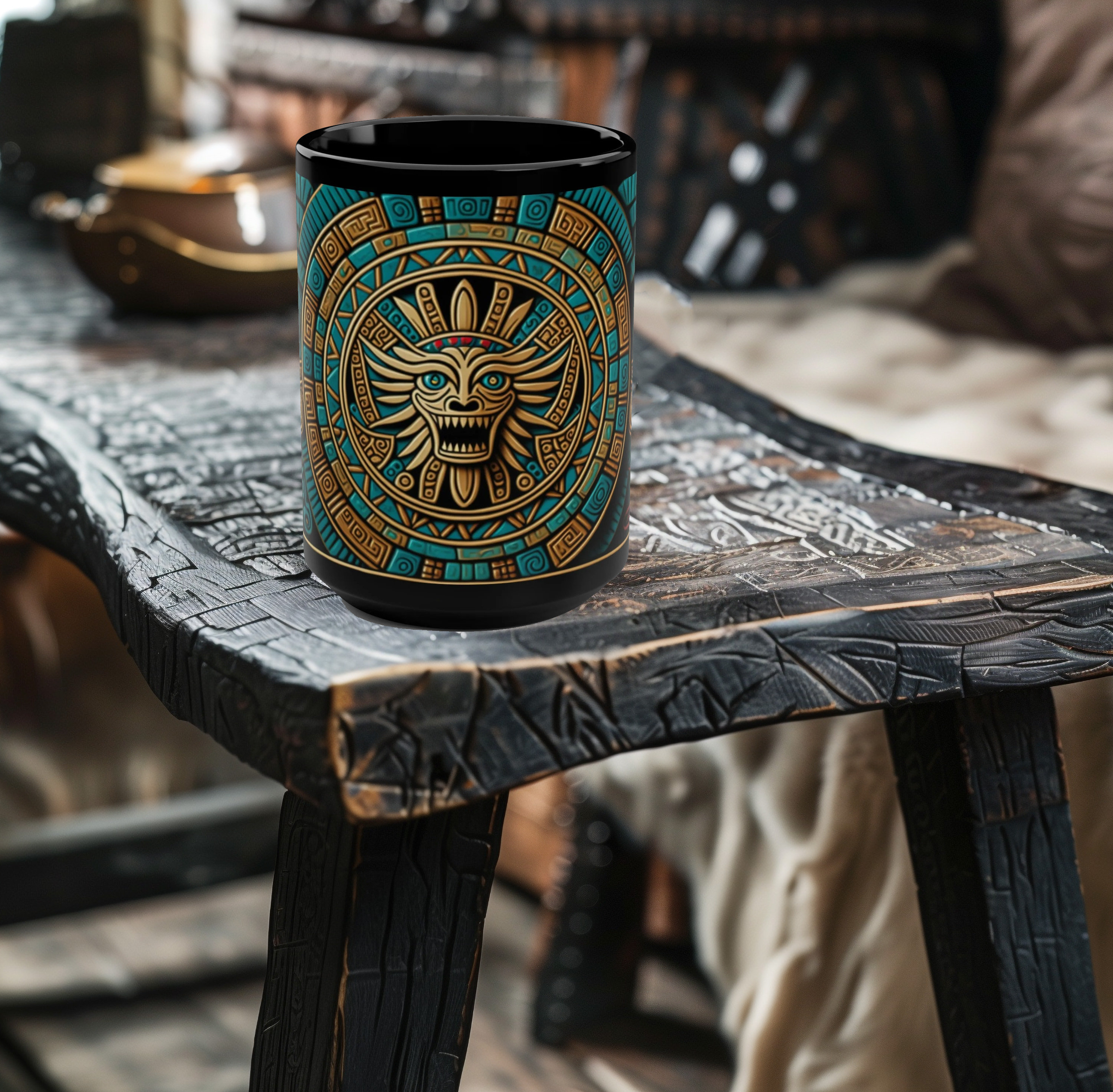 Mayan Pattern Ceramic Coffee Mug