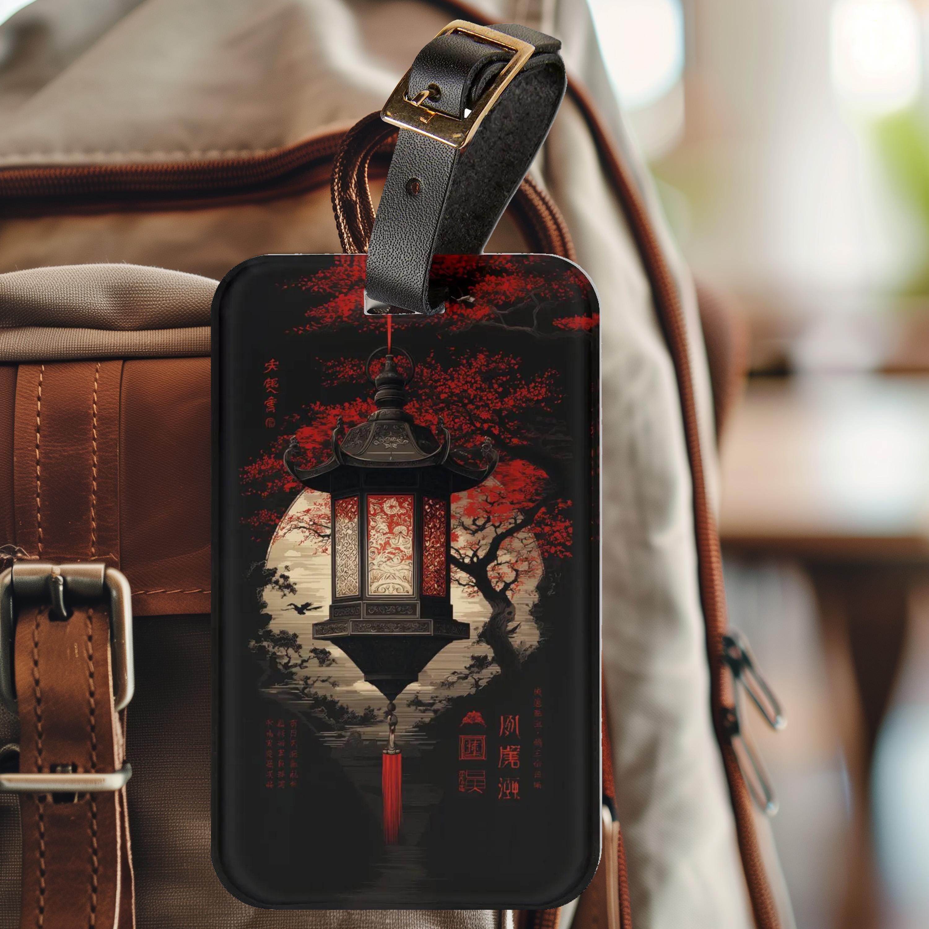 Japanese Lantern Moon Personal Travel Bag Tag - ID Tag for School