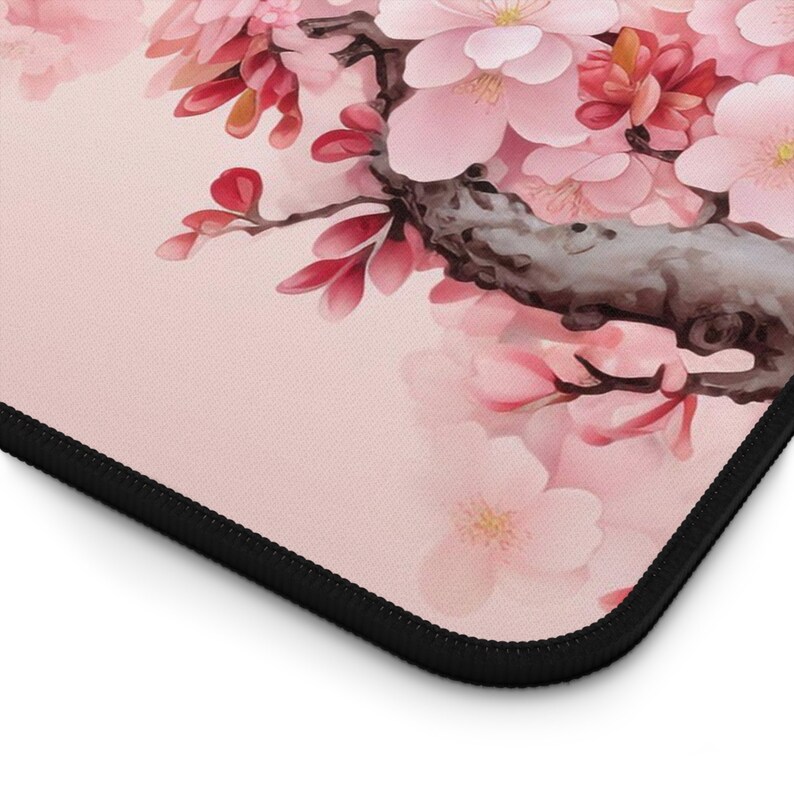 Japanese Cherry Blossom Gaming Desk Mat, japanese desk decor,Japanese Desk Mat,Mousepads,Neoprene Desk Mat, Ukiyo-e Mousepad image 4