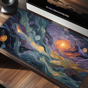 Painted Cosmos Oversized Gaming Desk Pad Mousepad XL - Giant Desk Mat XXL - Big Mouse Pad - Gamer Gift - TCG Playmat