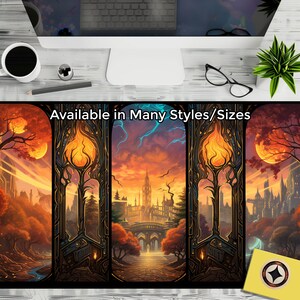 Magical City Entrance Desk Mat, Mystic City Mousepad,   Playmat, Fantasy Desk Pad, Gaming Mouse Pad, Gamer Gift