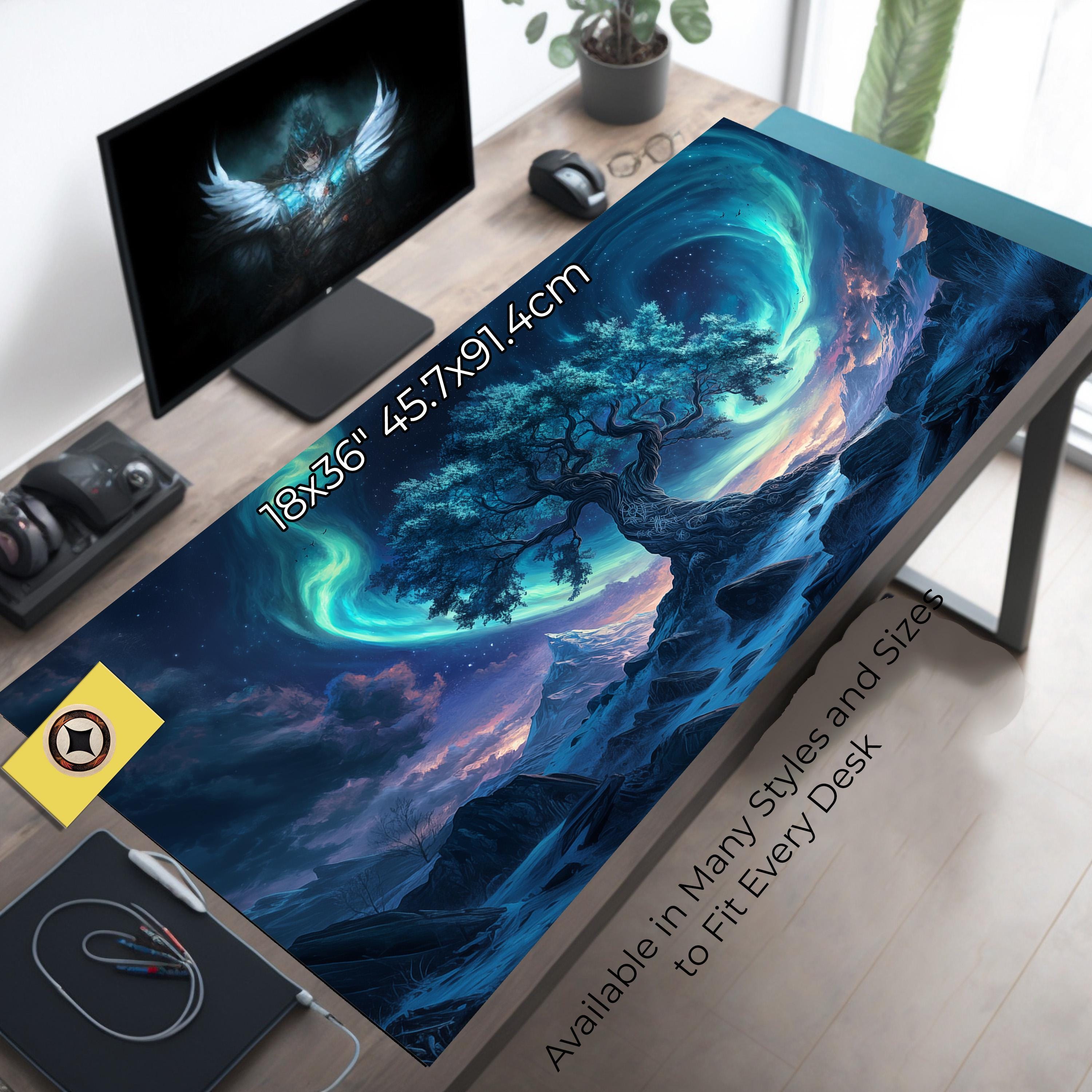 Yggdrasil and Northern Lights Desk Mat