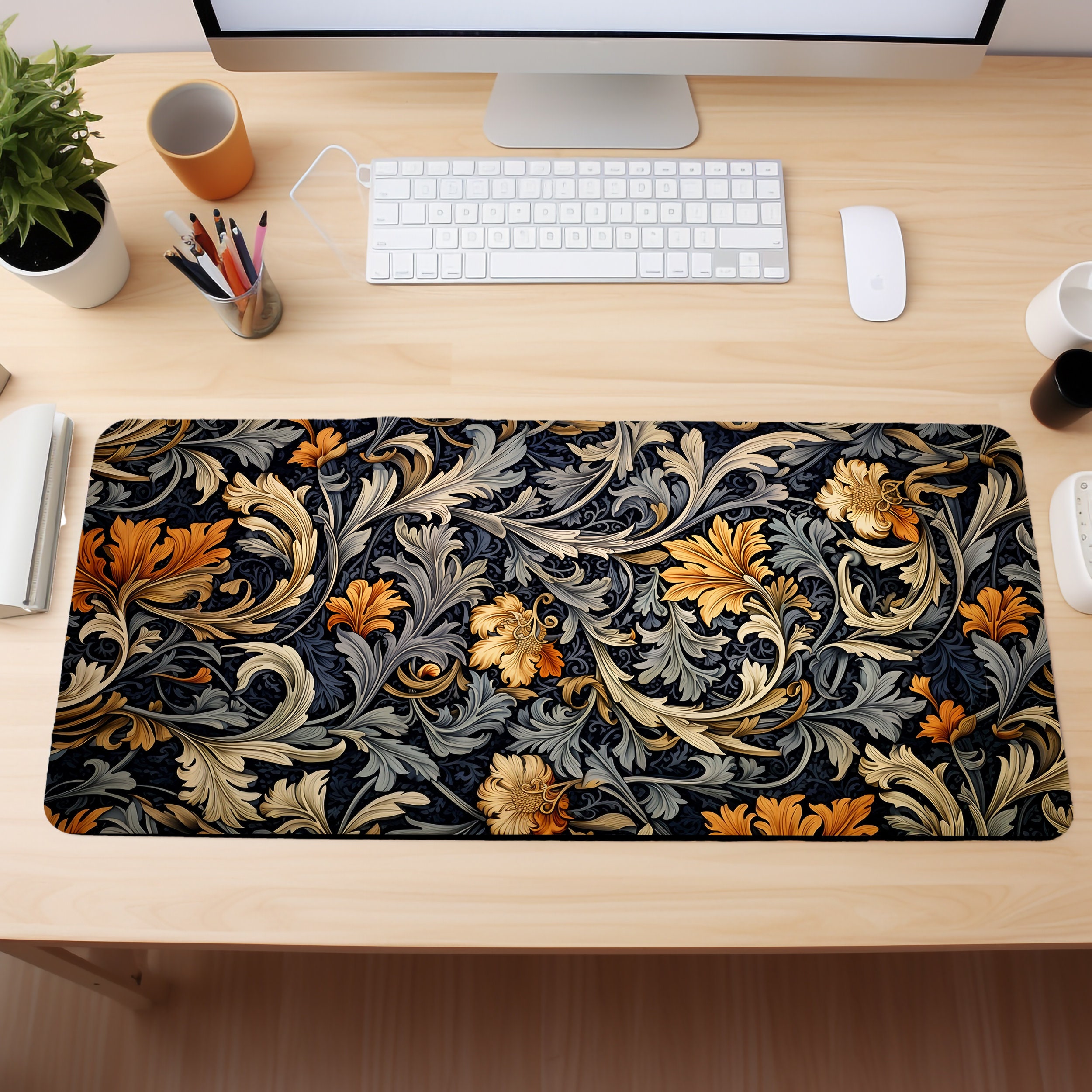 Mouse Pad, Aesthetic Desk Mat, Art Nouveau Desk Pad, Cute Desk Decor, Extra Large Mousepad, Extended Deskmat, Oversized Mousemat