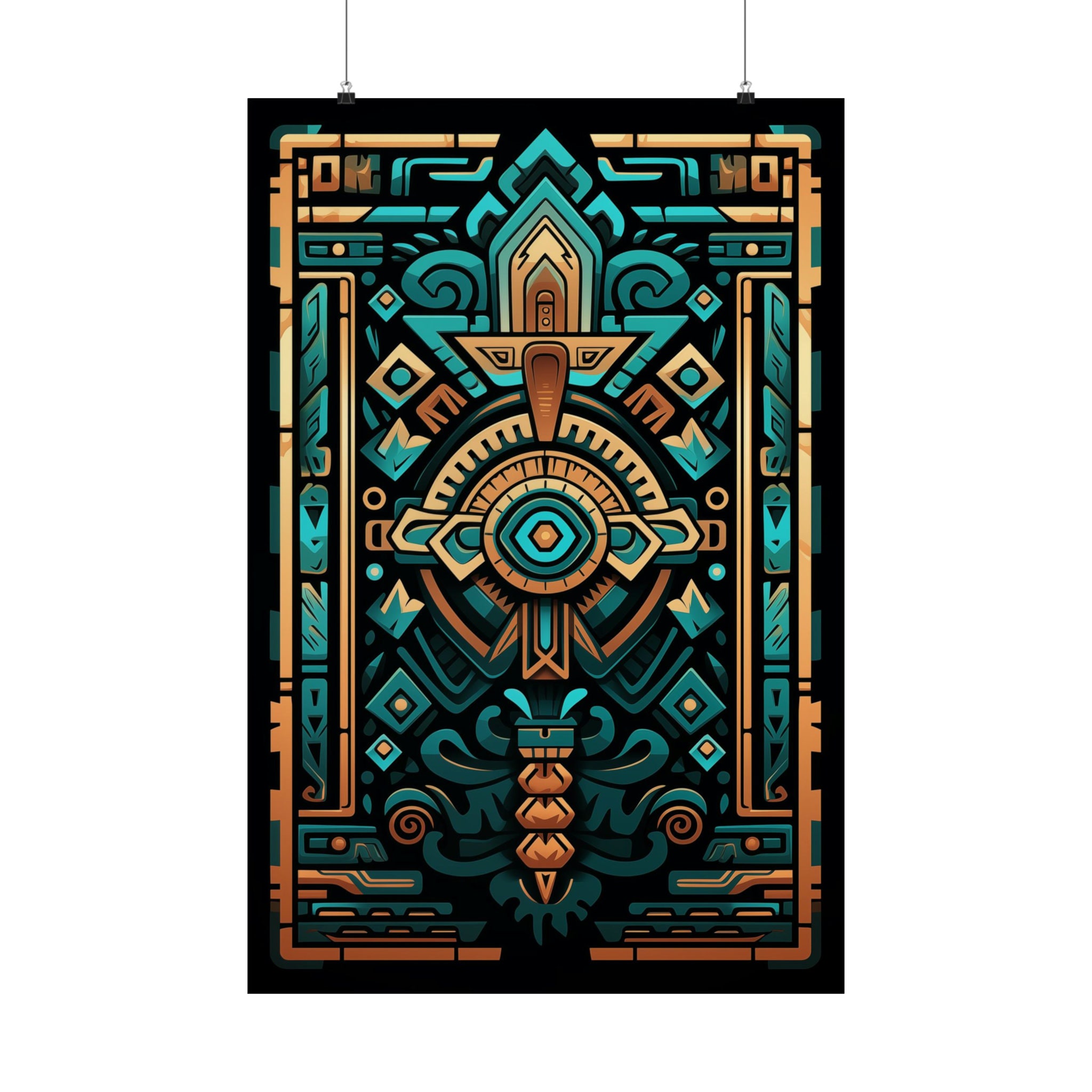 Aztec Geometric Wall Art Poster