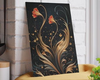 Glass Cutting Board, Stunning Art Deco Whimsical Floral Art, Veg Cutting Board, Meat Cutting Board, Unique Kitchen Decor