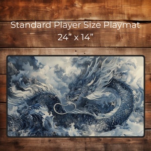 Tempest Serpent of Azure Bay - TCG Playmat - Gamer Desk Pad - PC Gamer Mat - Gamer Gift - rpg Gifts - CCG Play Mat - Gift for Son