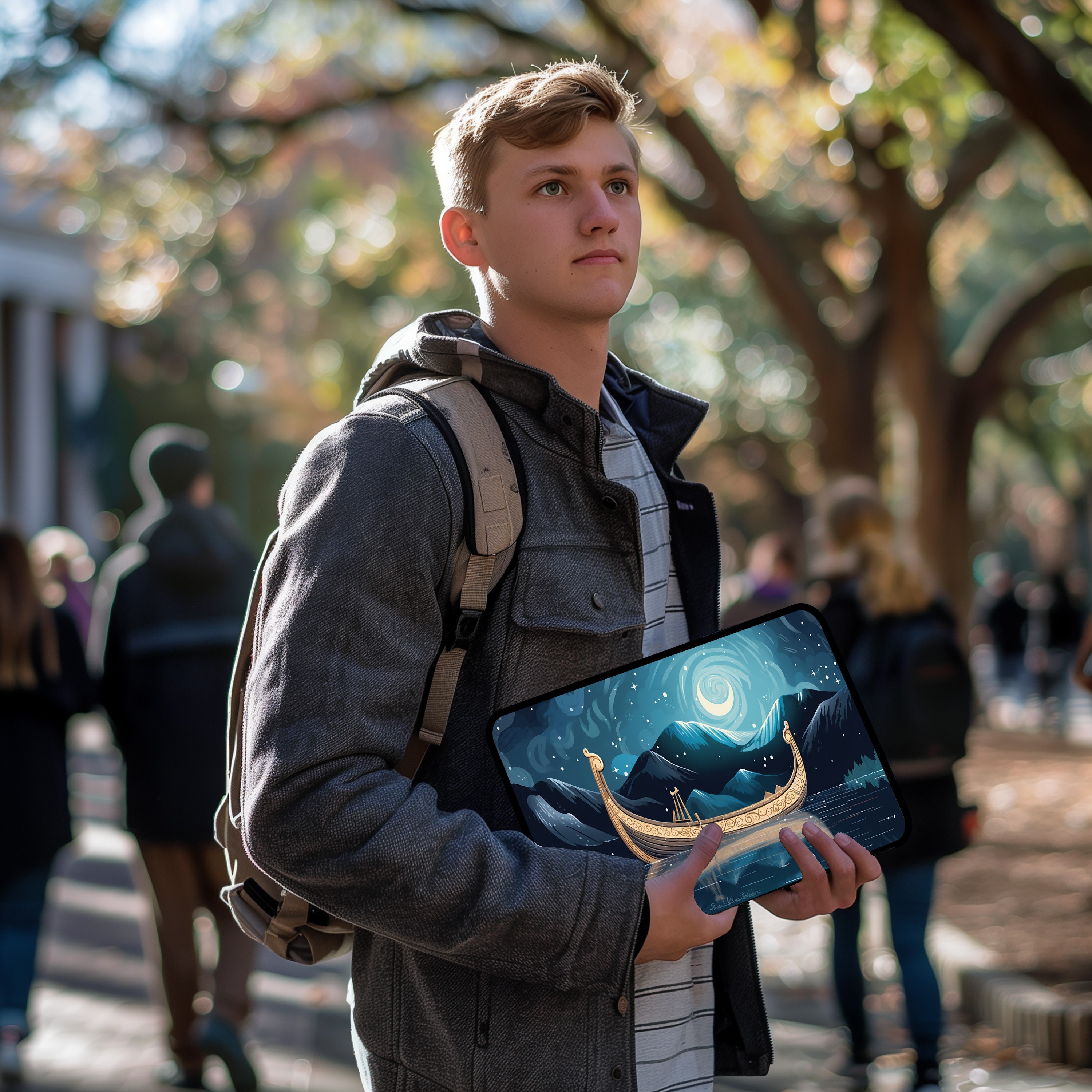 Viking Longboat in a Nordic Fjord Laptop Sleeve and Case