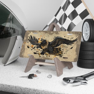Placa de carro Eagle Lovers - Placa de carro frontal - Etiqueta de carro - Decoração de carro Eagle - Presente para marido, namorado, filho ou pai