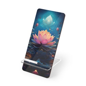 Enchanted Japanese Lotus Blossom Cute Phone Stand, iPhone Display Stand, Phone Desk Stand, Phone Desk Display, Cell Phone Stand