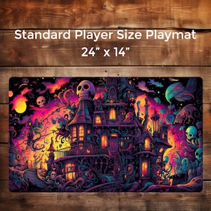 Trippy Mansion - Tapis de jeu personnalisé de 24 x 14 pouces, tapis de jeu